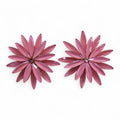 * Boucles d’oreilles fleurs en verre vintage rose pâle