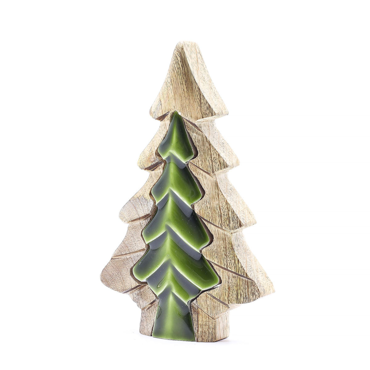 * Perdu dans la forêt – Petite décoration en bois sapin dans un sapin – 15 × 10 cm