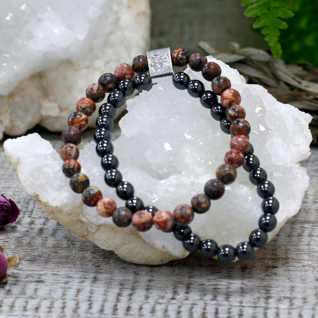 Bracelet Magnétique en Pierres Naturelles – Jaspe Peau de Léopard