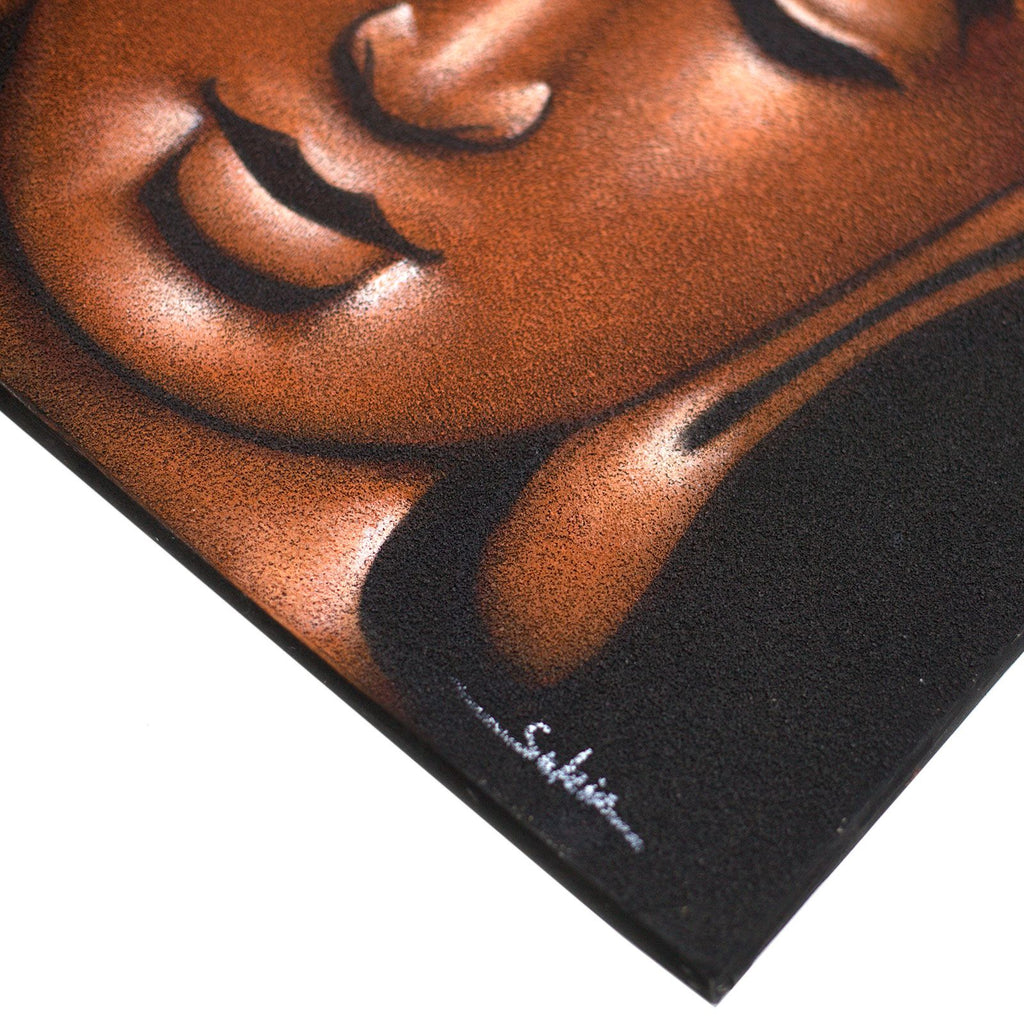 * Tableau Bouddha cuivré avec finition sablée, 60 × 80 cm