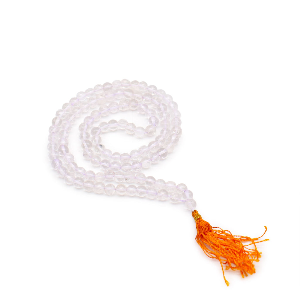 * Mala 108 perles en cristal de roche naturel