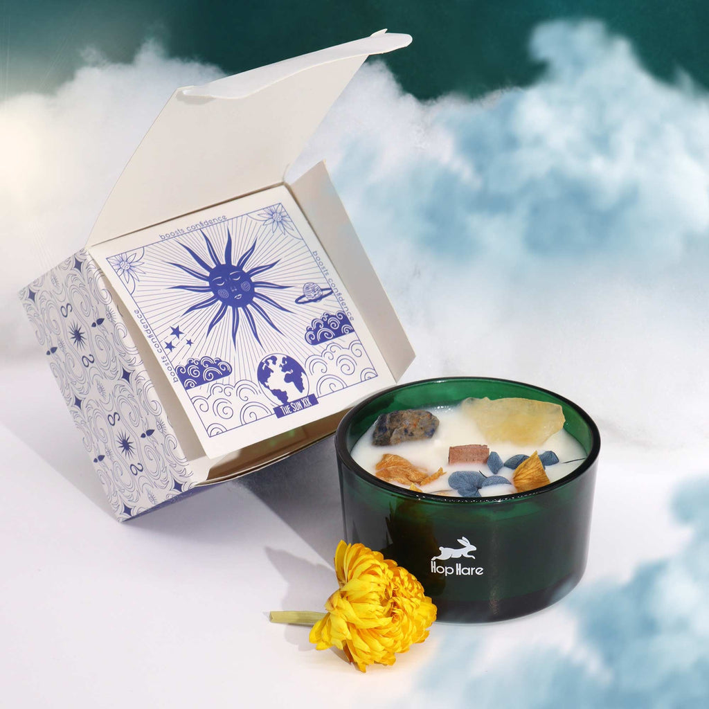 Bougie Magique aux Fleurs & Cristaux Hop Hare – Le Soleil