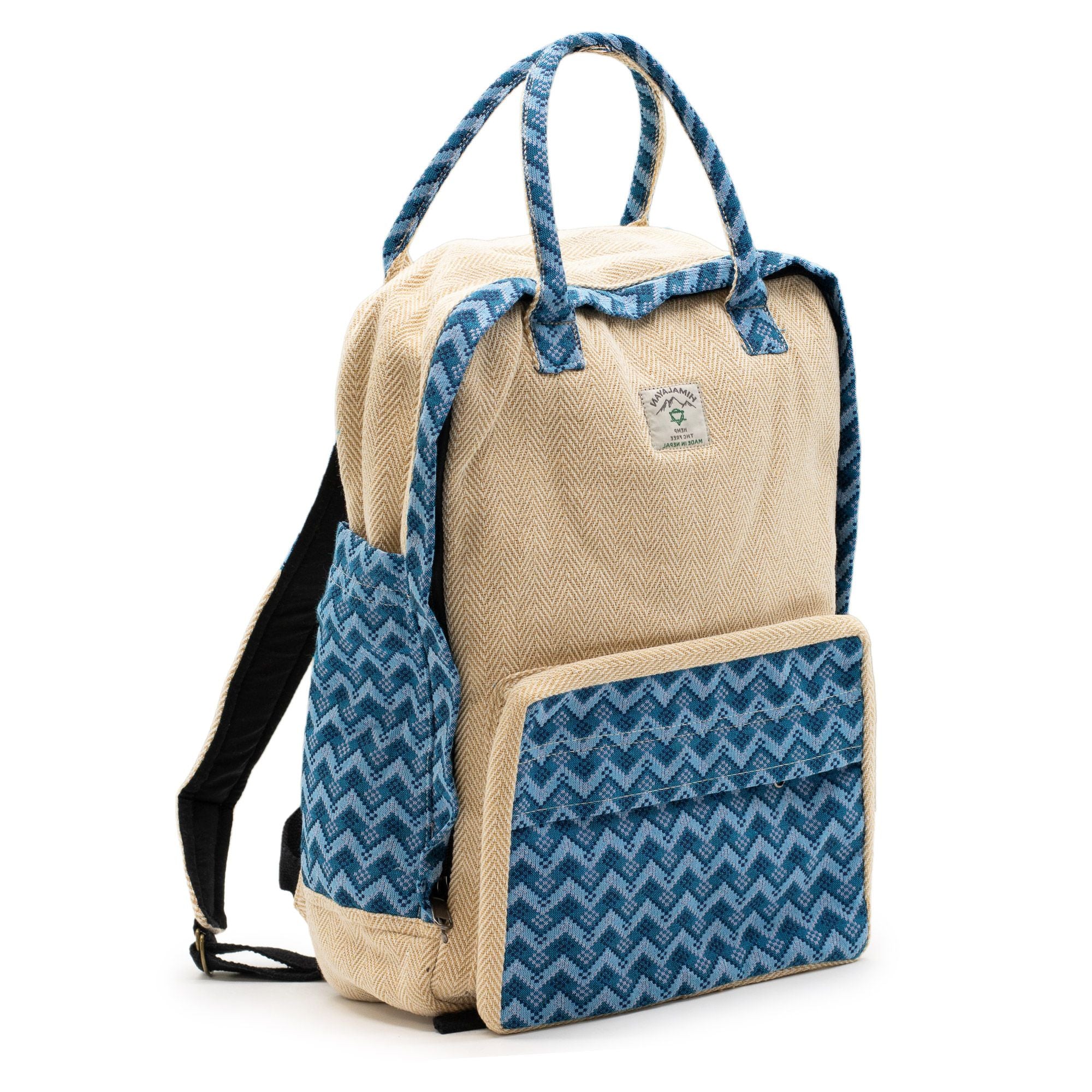 Grand Sac à Dos Katmandou – Motif Dhaka Traditionnel | 39x28x13cm | Artisanal Népal