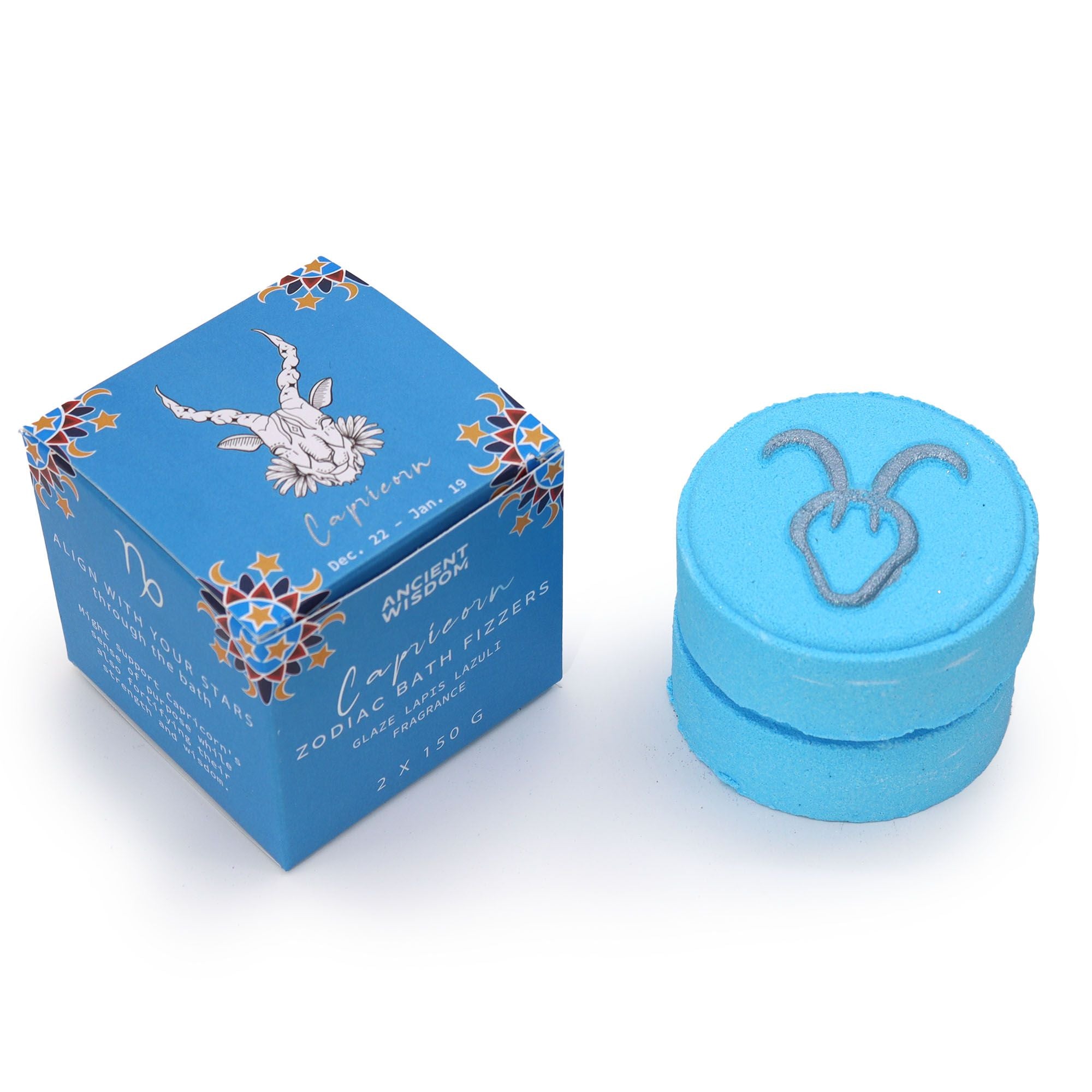 * Coffret de Galets de Bain Effervescents du Zodiaque avec Horoscope – Capricorne