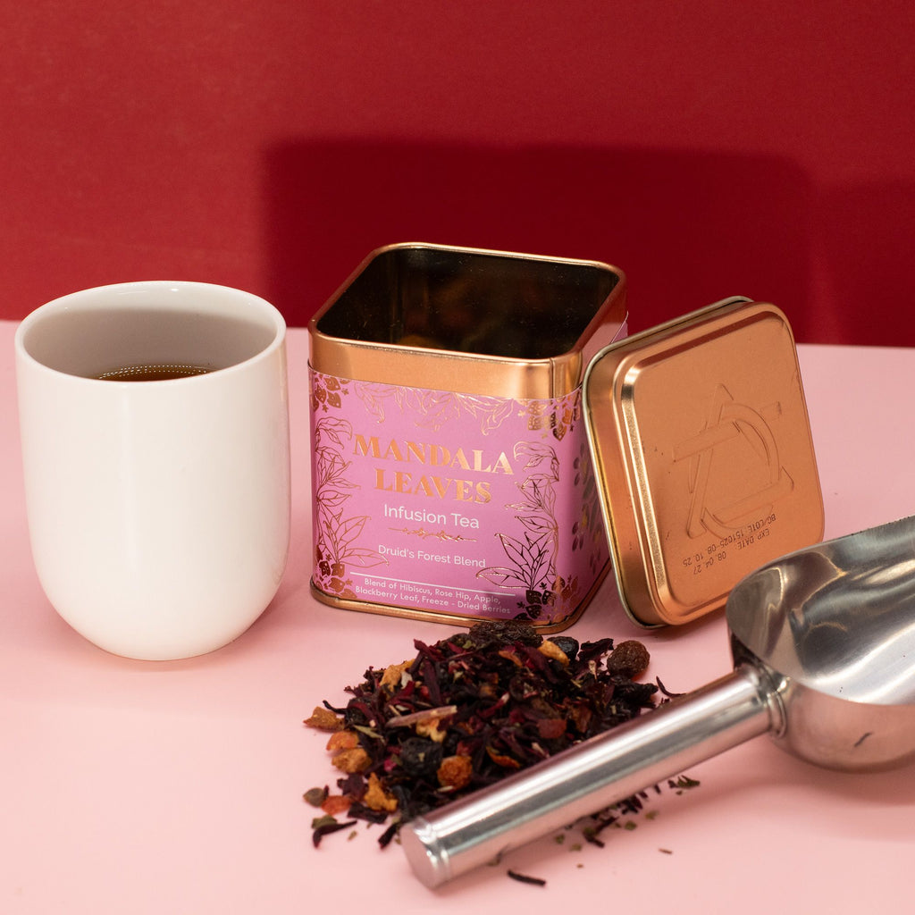 Forêt du Druide 50g – Infusion Fruits Rouges Hibiscus Pomme | Boîte Métallique