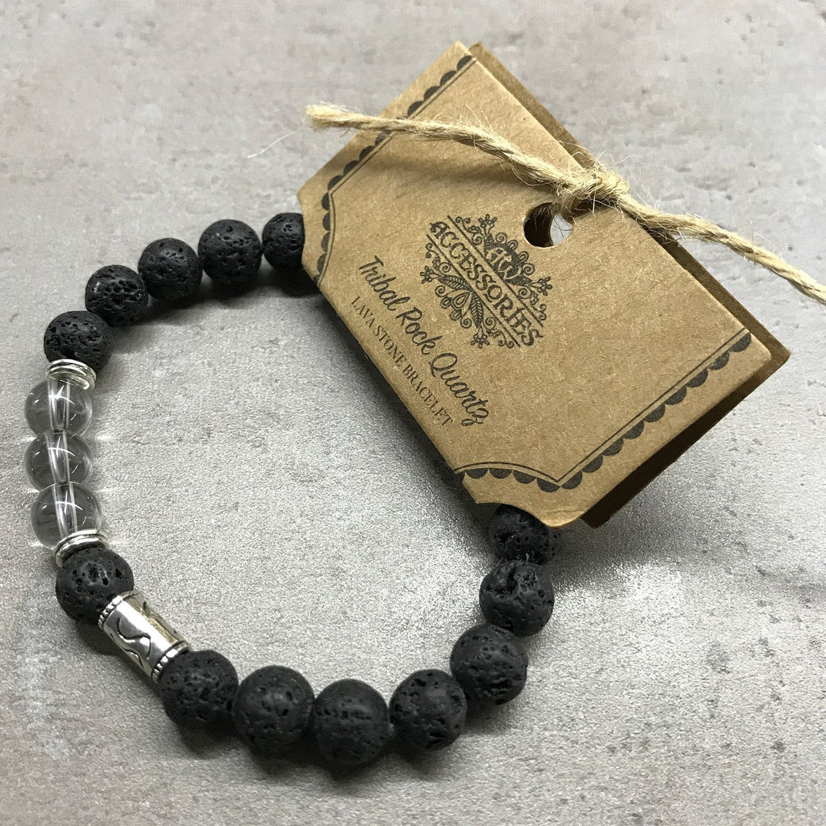Bracelet en pierre de lave – poisson en améthyste