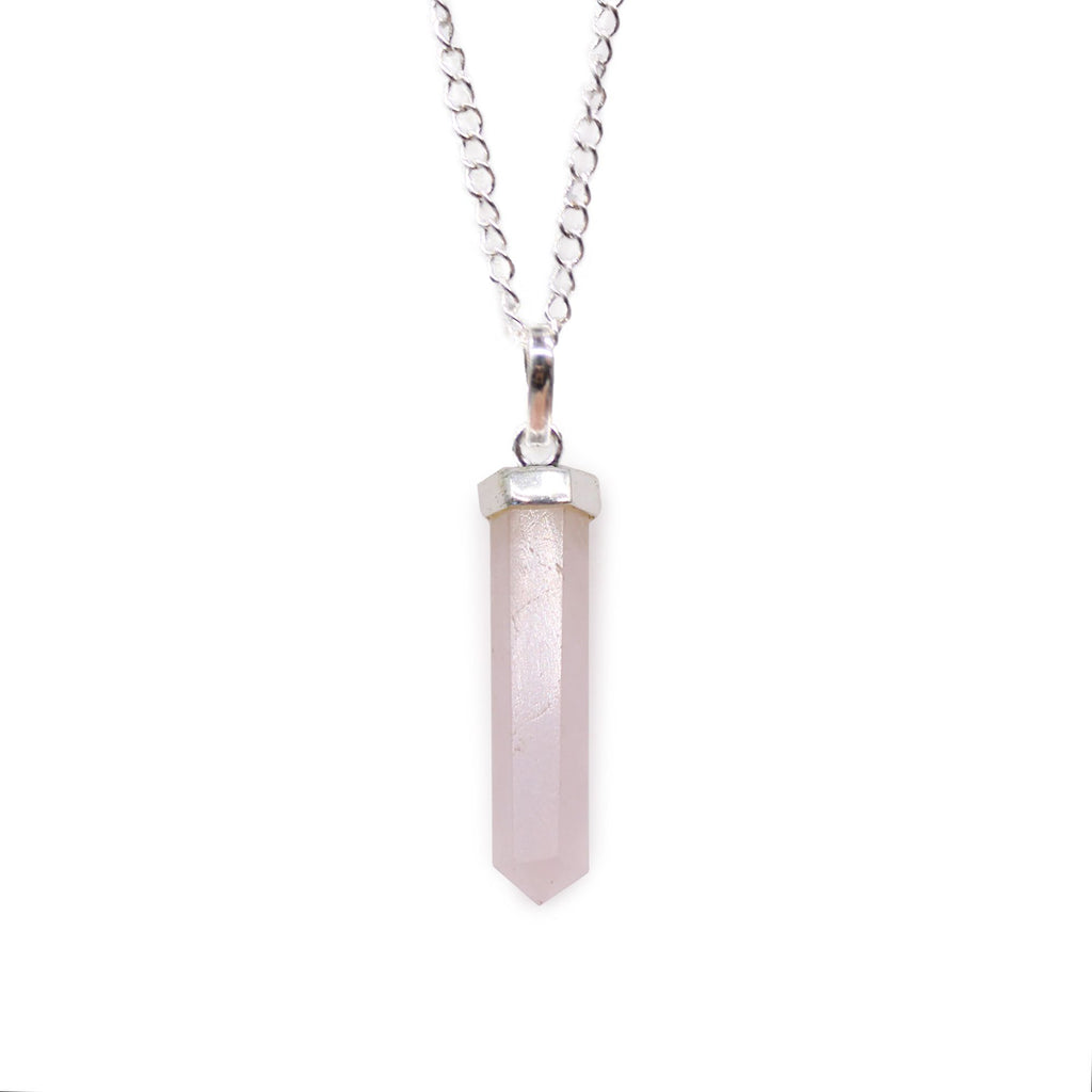 Pendentif pointe classique en quartz rose