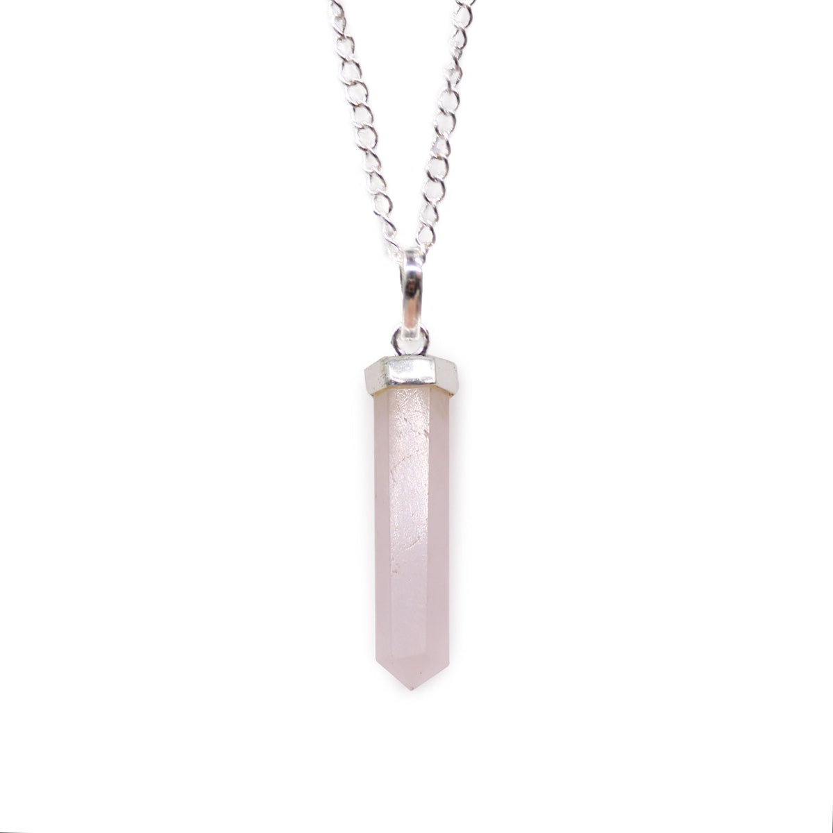 Pendentif pointe classique en quartz rose