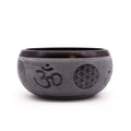* Bol chantant en poudre de terre – Om et cinq Bouddhas – 16 cm
