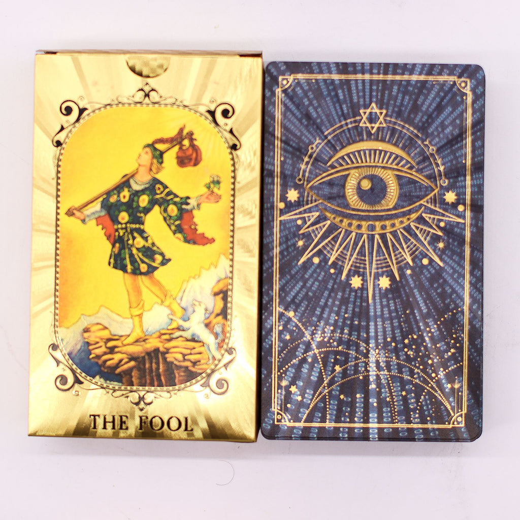 Jeu de Tarot Feuille d'Or Bleu & Or - Œil Omniscient - avec Livret