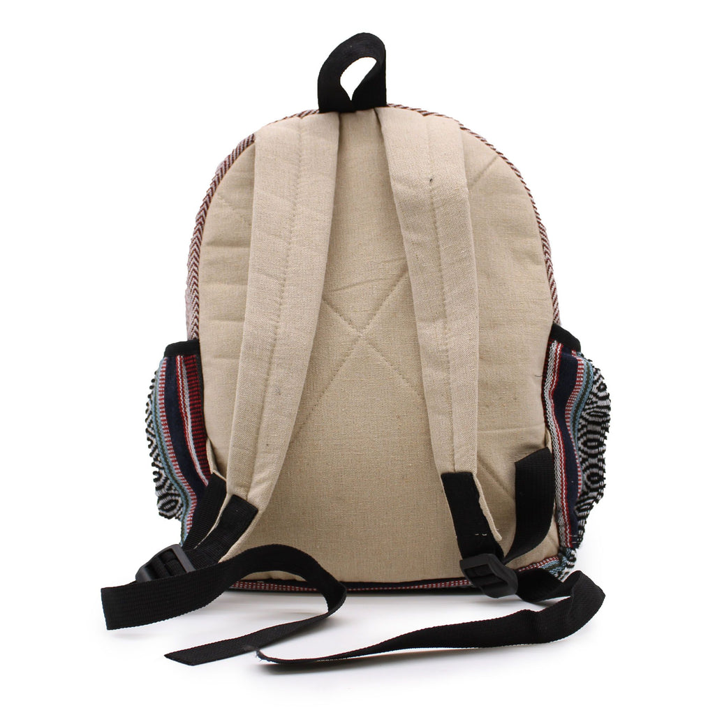 Petit Sac à Dos en Chanvre – Style Zips Zigzag | Artisanal Népal