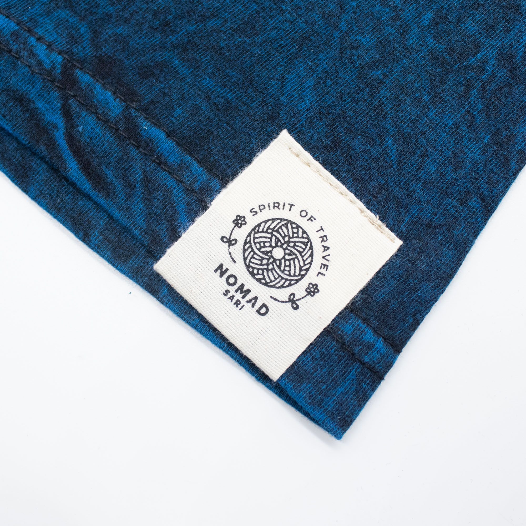 * T-Shirt en Coton Délavé Nomad Sari – Stay Wild Moon Child – Bleu – M