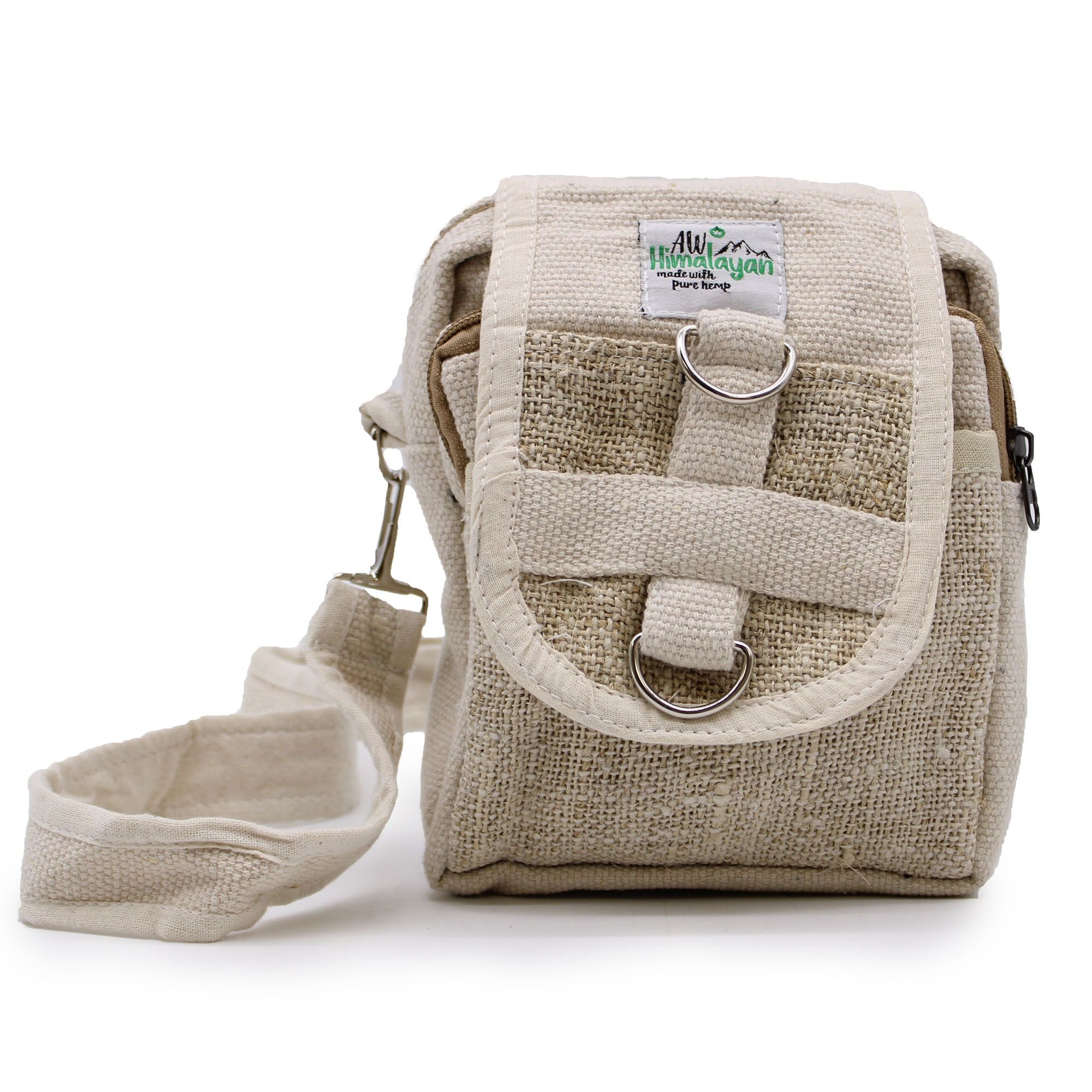 Sac de Voyage Body-Cross en Chanvre & Coton Naturel — Artisanal Népalais