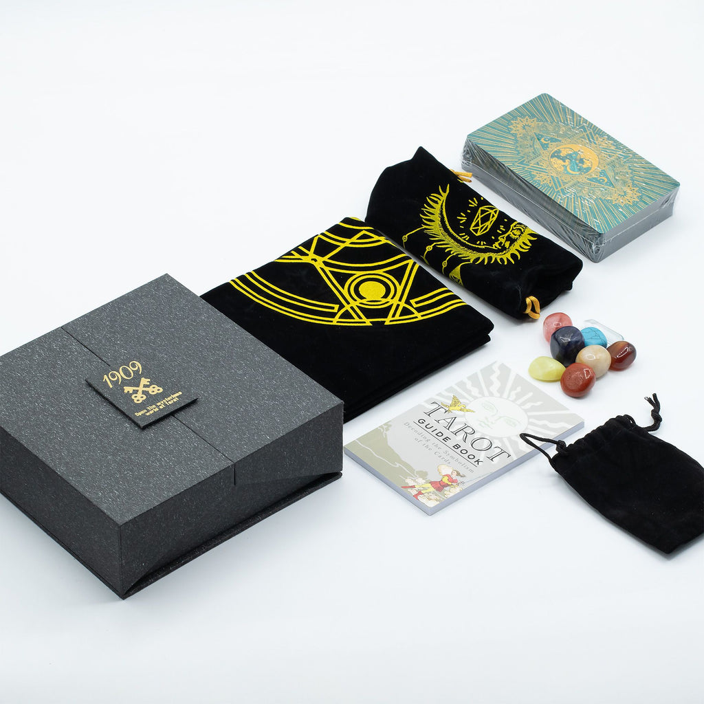 Coffret Cadeau Tarot Feuille d'Or & Turquoise