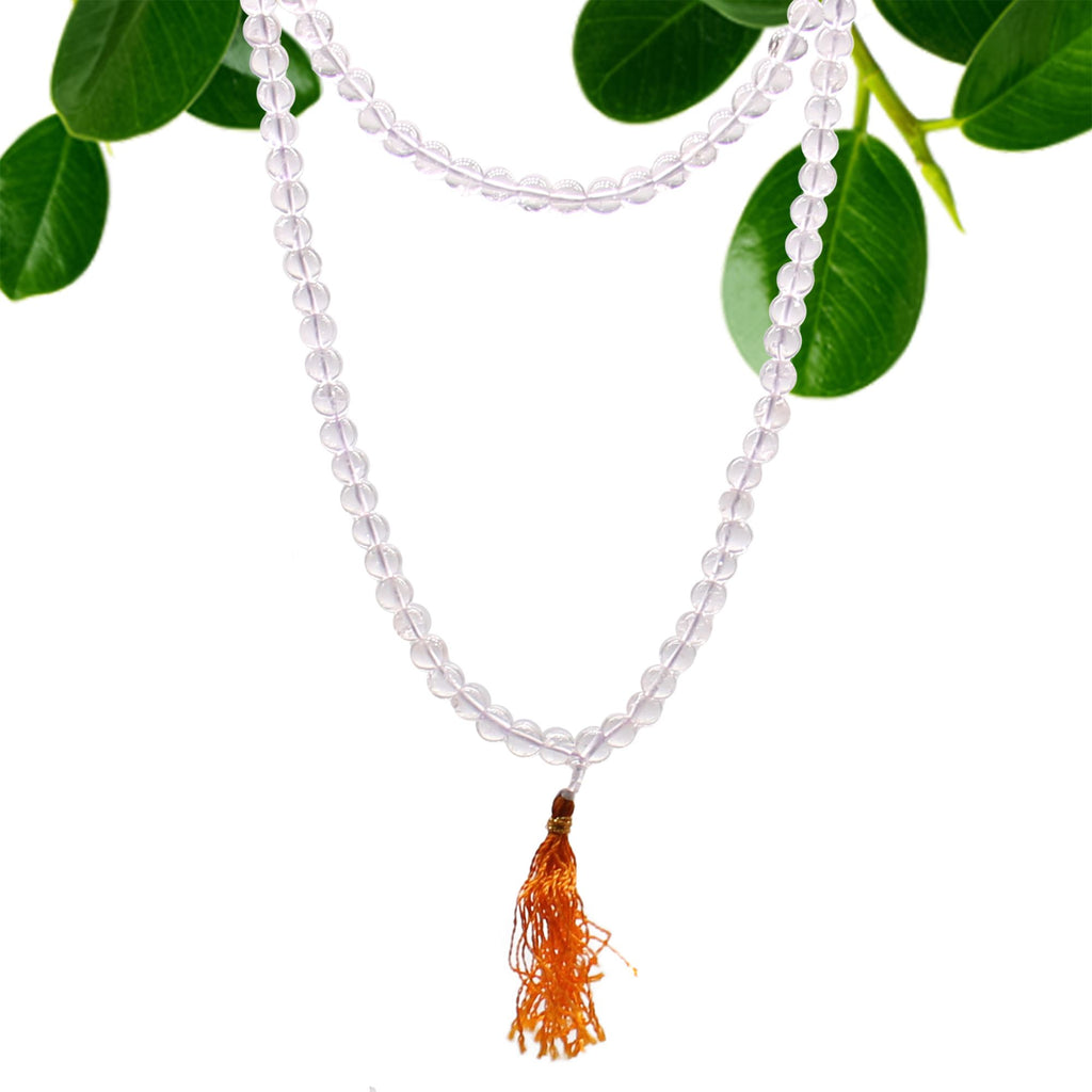* Mala 108 perles en cristal de roche naturel