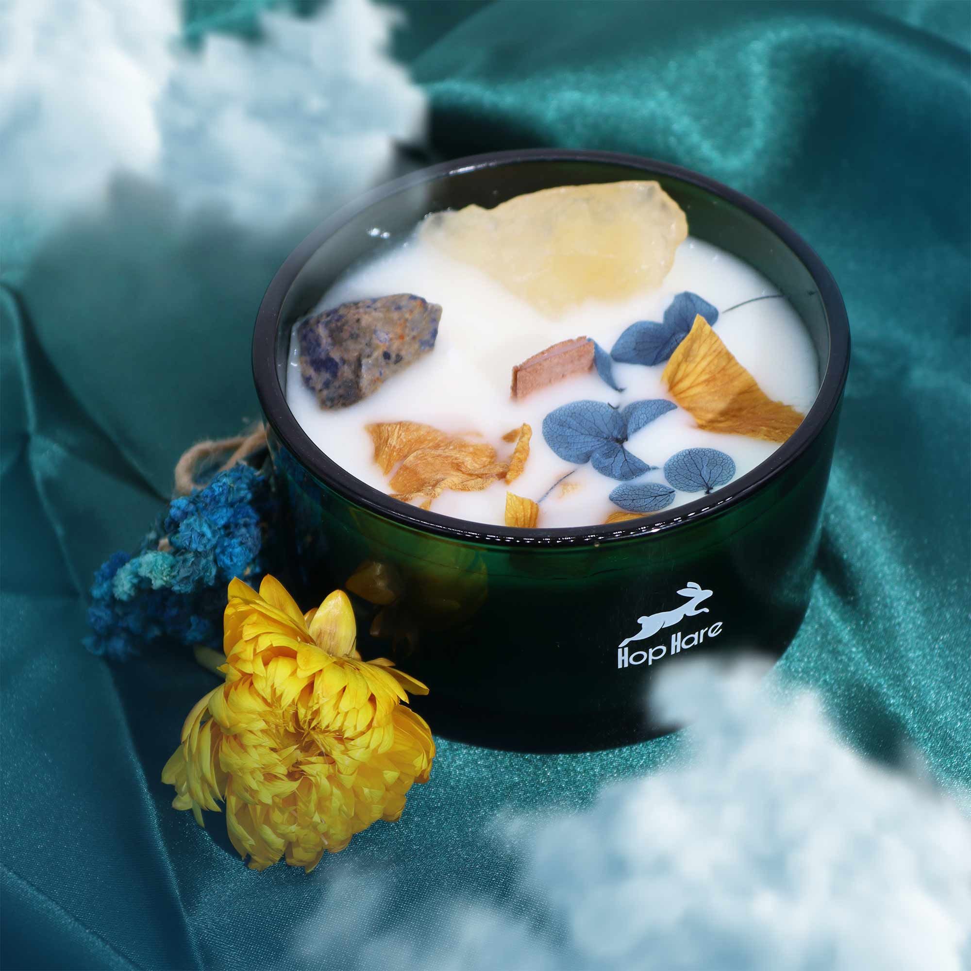Bougie Magique aux Fleurs & Cristaux Hop Hare – Le Soleil
