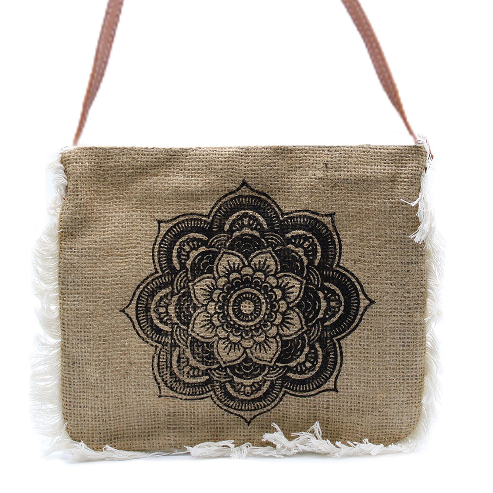 Sac en Jute Brodé Mandala | Artisanat Balinais | Style Bohème & Méditation