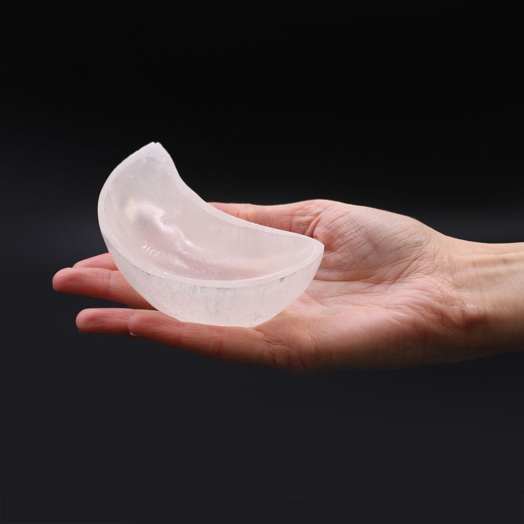 Coupelle lune en sélénite – 10 cm