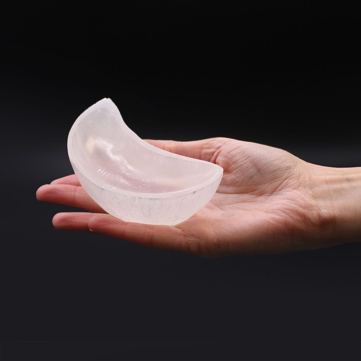 Coupelle lune en sélénite – 10 cm