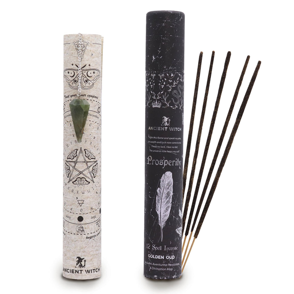 Encens rituel Ancient Witch – Prospérité – Pendule en aventurine