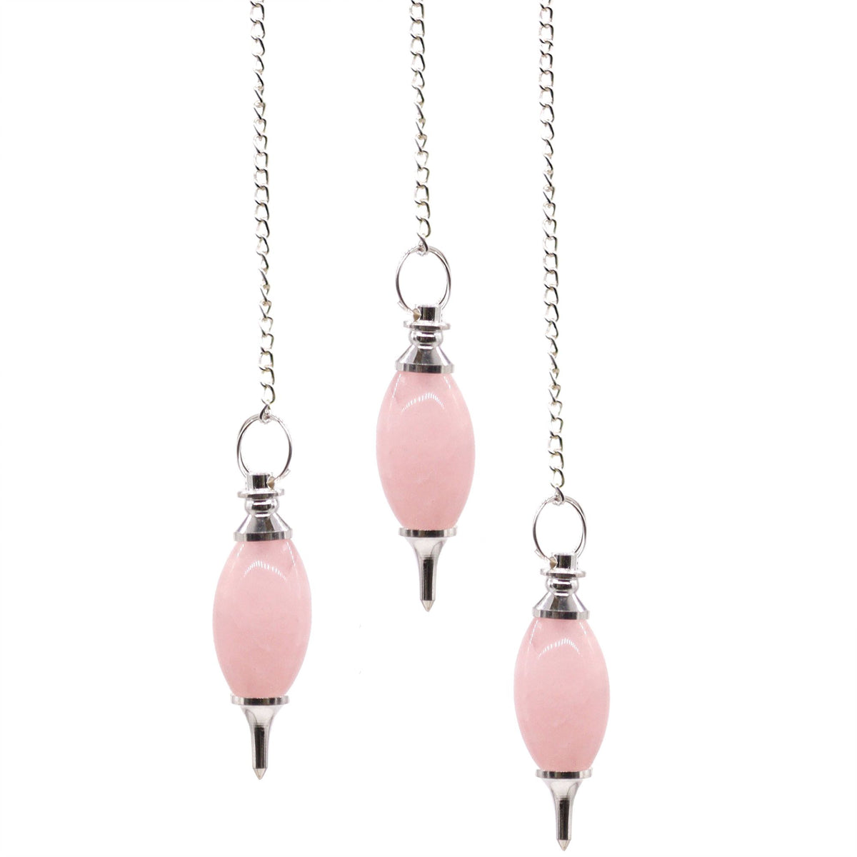 Pendule en quartz rose en forme de lingam