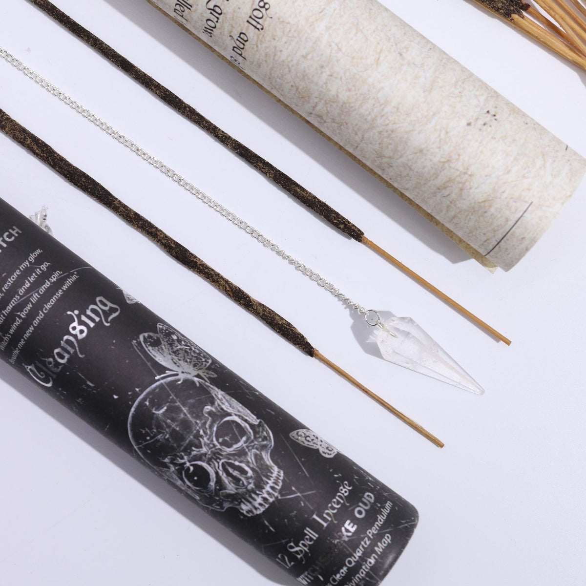 Encens rituel Ancient Witch – Purification – Pendule en cristal de roche