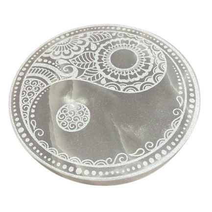 Grande plaque de rechargement en sélénite Feng Shui, 18 cm