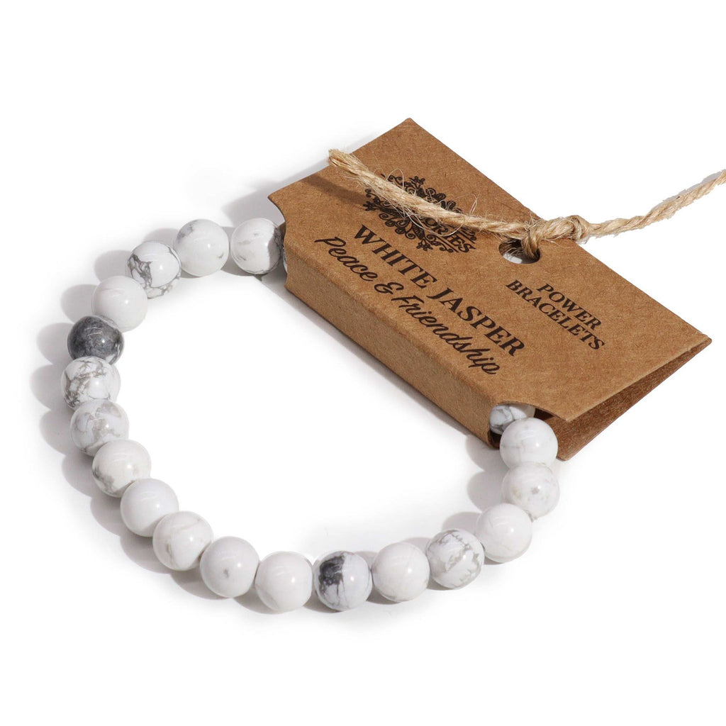 * Bracelet Power – Jaspe Blanc