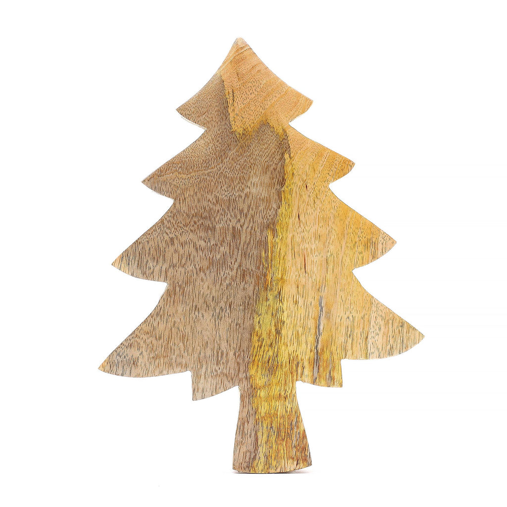 * Perdu dans la forêt – Bol en bois émaillé en forme de sapin – 25 × 19 cm