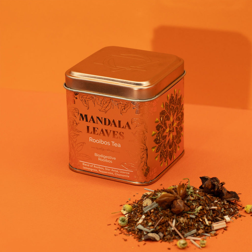 Thé Rooibos Bio Biodigest 50g – Infusion Digestive Anis Étoilé Menthe Camomille | Boîte Cuivrée