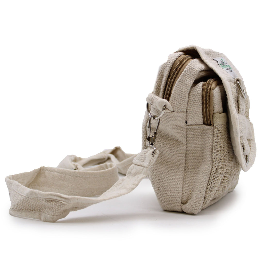 Sac de Voyage Body-Cross en Chanvre & Coton Naturel — Artisanal Népalais