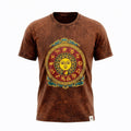 * T-Shirt en Coton Délavé Nomad Sari – Soleil & Zodiaque – Marron – S