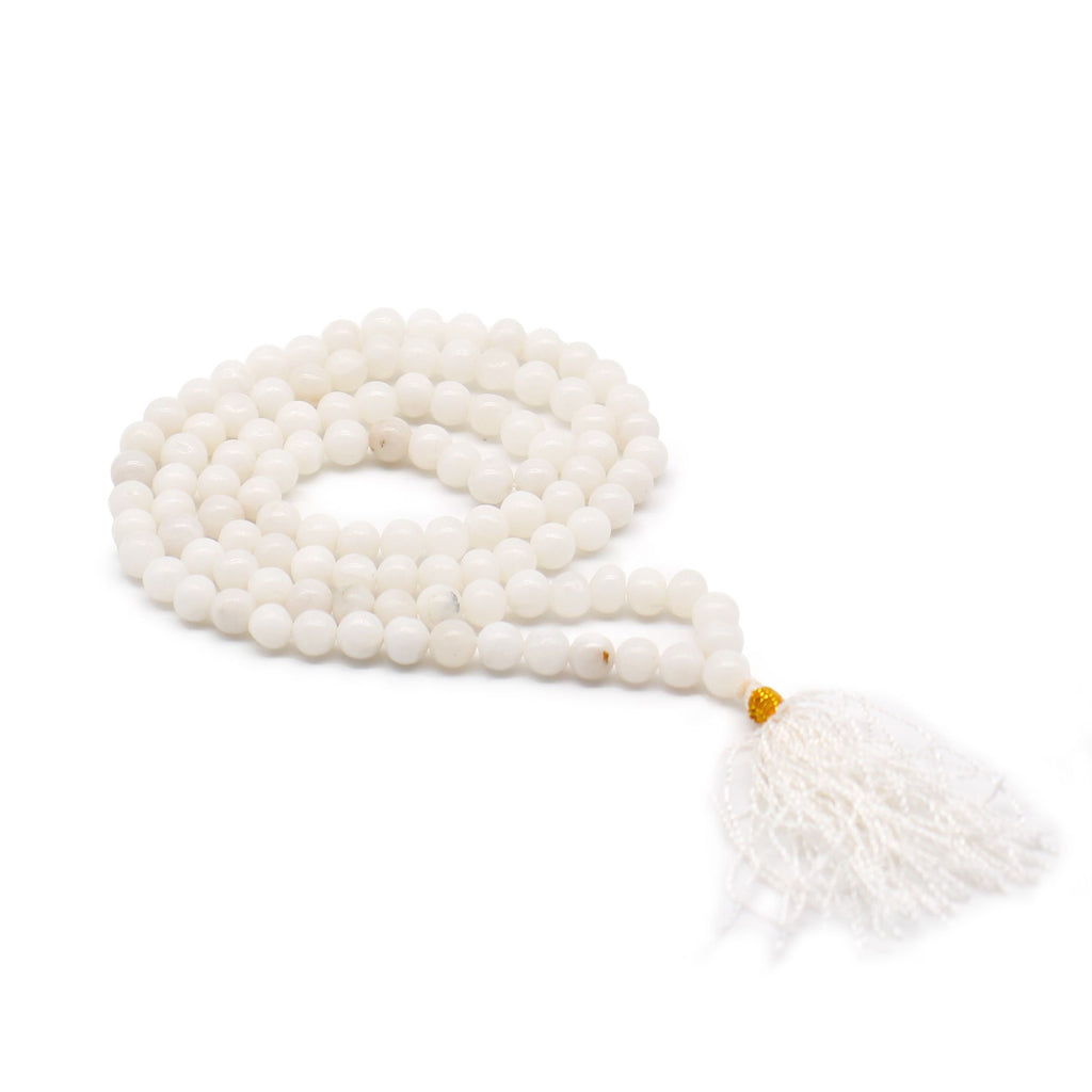 * Mala de 108 perles en quartz blanc