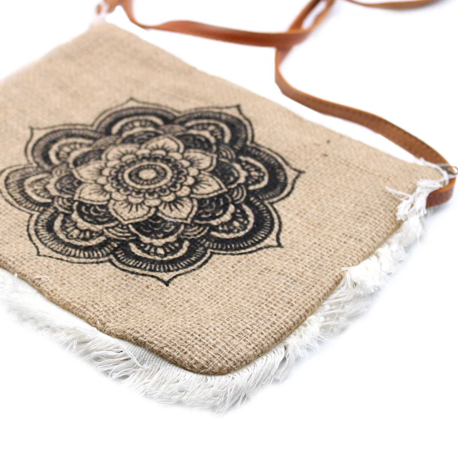 Sac en Jute Brodé Mandala | Artisanat Balinais | Style Bohème & Méditation