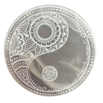 Grande plaque de rechargement en sélénite Feng Shui, 18 cm