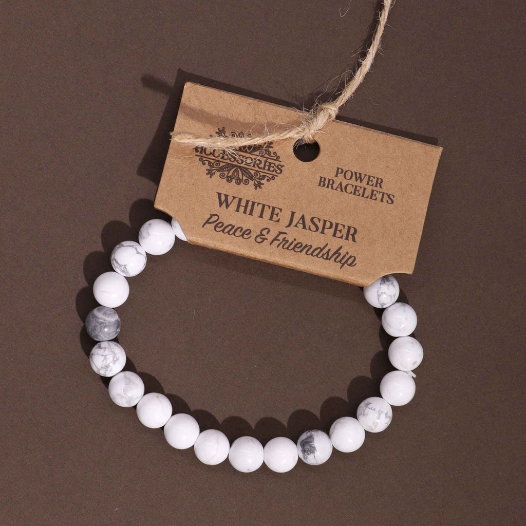 * Bracelet Power – Jaspe Blanc