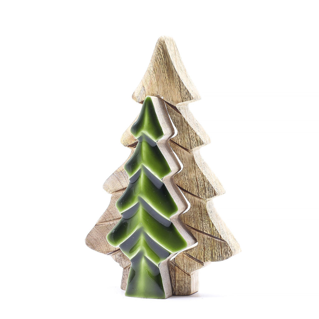 * Perdu dans la forêt – Petite décoration en bois sapin dans un sapin – 15 × 10 cm