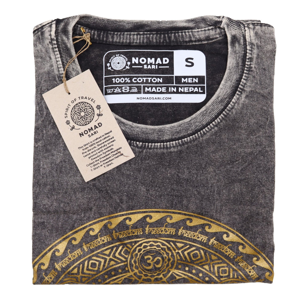 * T-Shirt en Coton Délavé Nomad Sari – Chakra – Gris Foncé – S