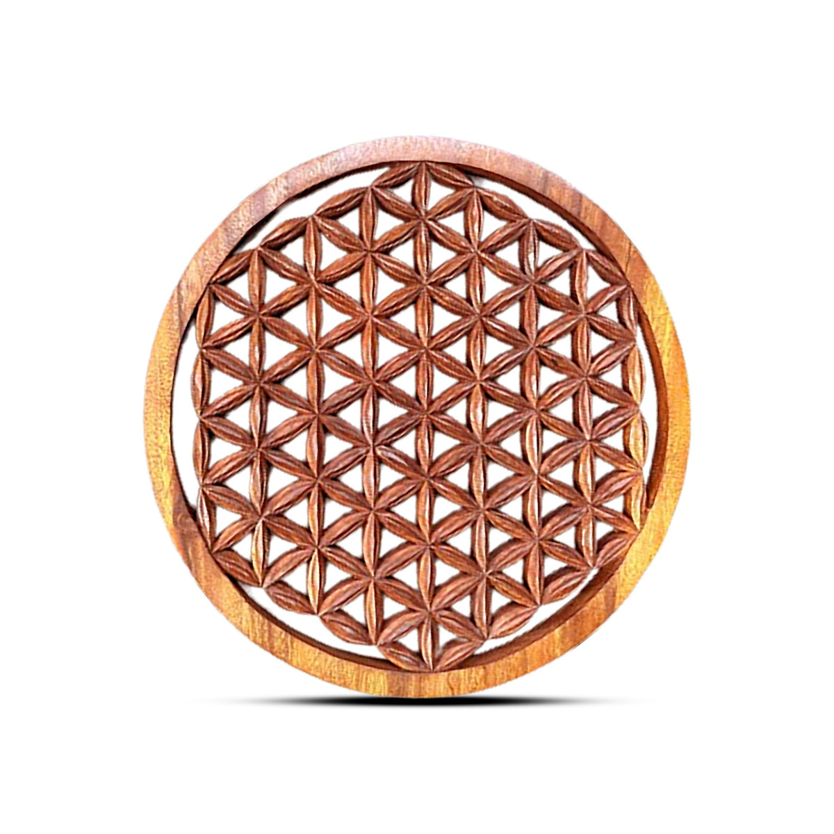 * Panneau décoratif rond en bois Fleur de Vie, 40 cm