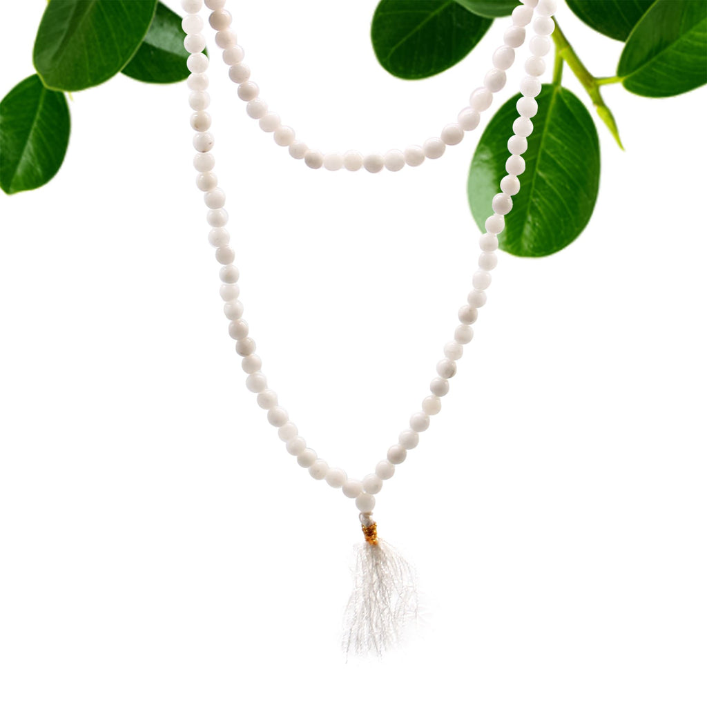 * Mala de 108 perles en quartz blanc