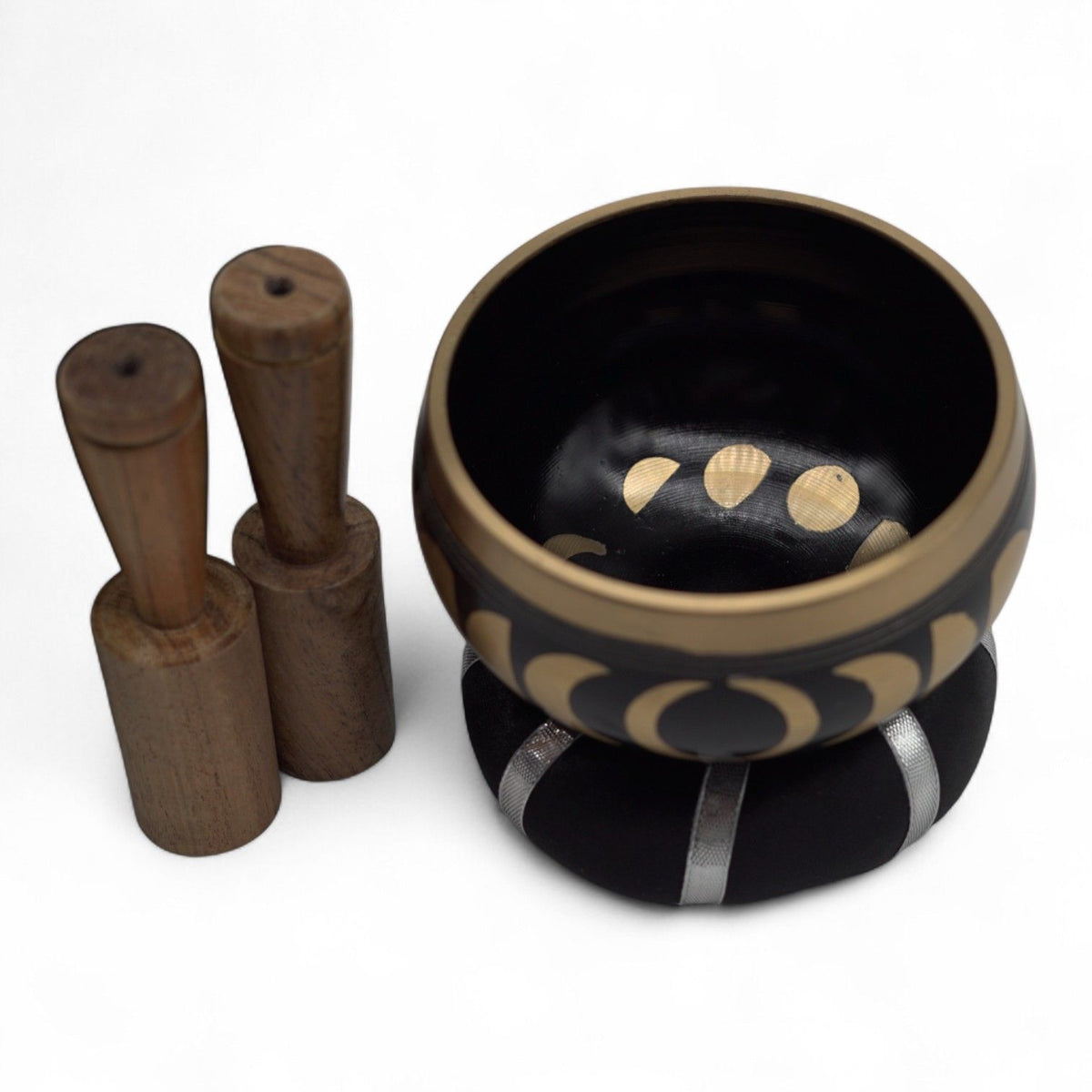 * Coffret de bol chantant noir aux phases lunaires, 10,7 cm
