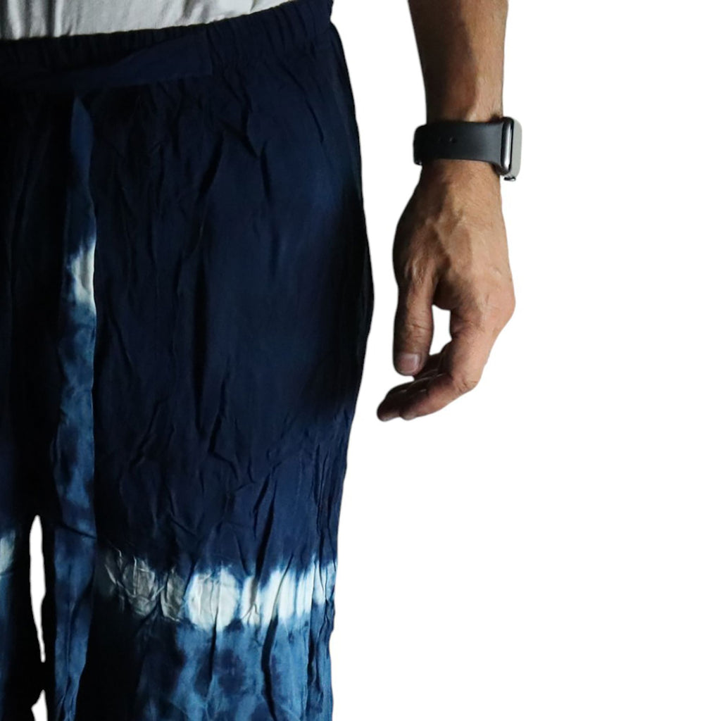 Pantalon de Détente Style Japonais – Bleu Canard & Orange – L