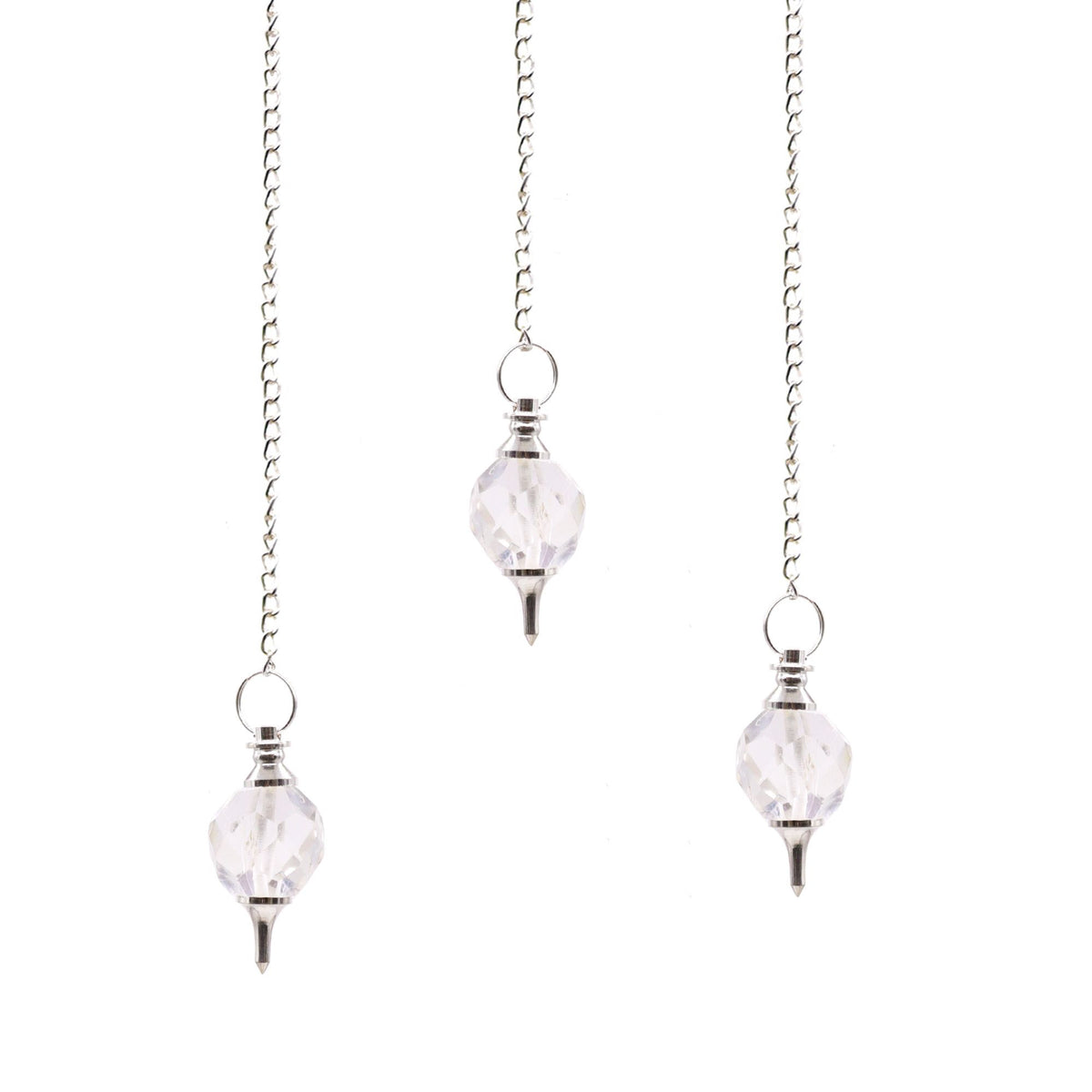 Pendule à facettes en cristal de roche