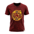 * T-Shirt en Coton Délavé Nomad Sari – Mandala Dragon – Bordeaux – S