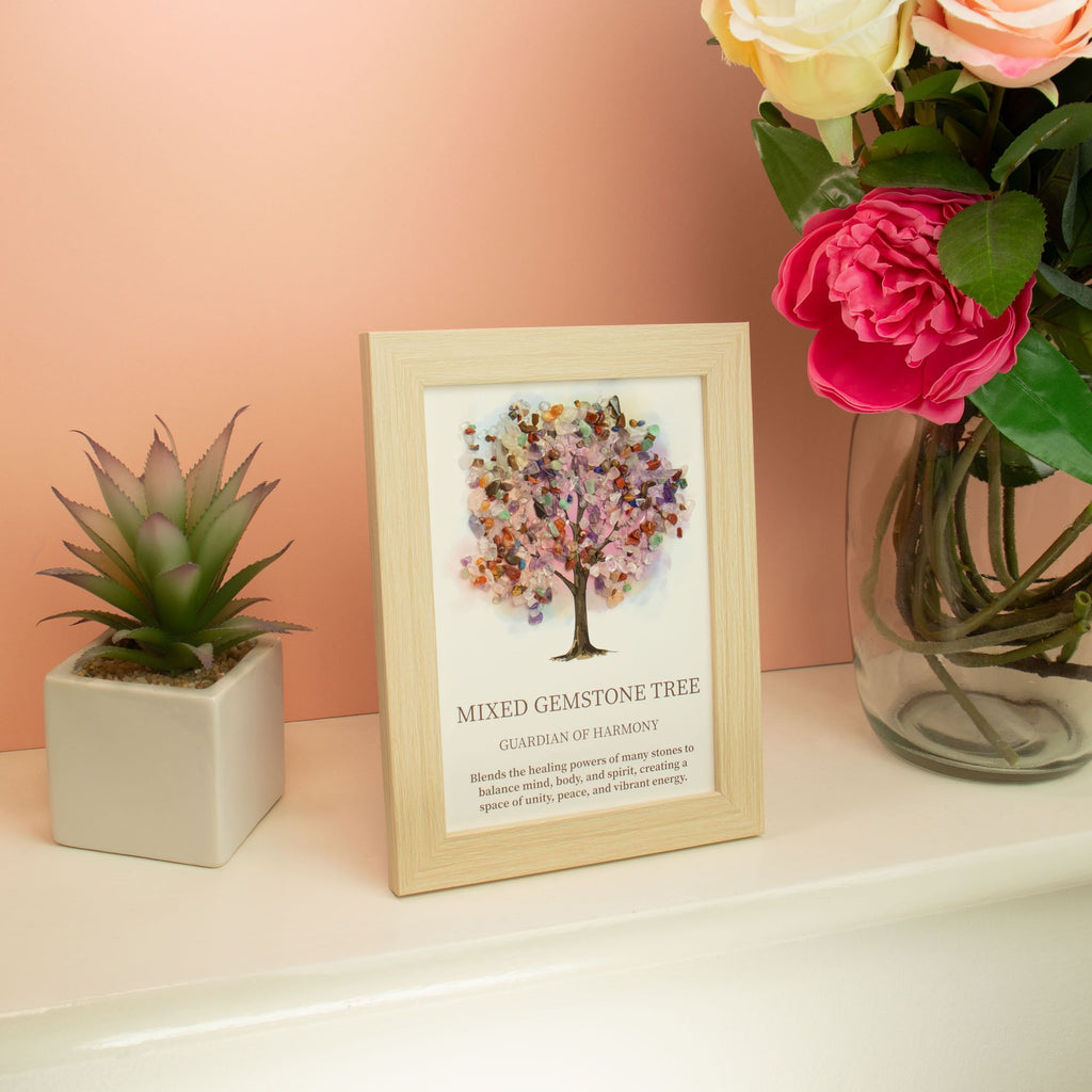 * Tableau décoratif Arbre de Vie en pierres naturelles multicolores, 20 × 14,7 × 1 cm