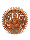 * Panneau mural Ganesh en bois de suar sculpté à la main, 40 cm