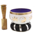 * Coffret de bol chantant Yin et Yang blanc et violet, 10,7 cm