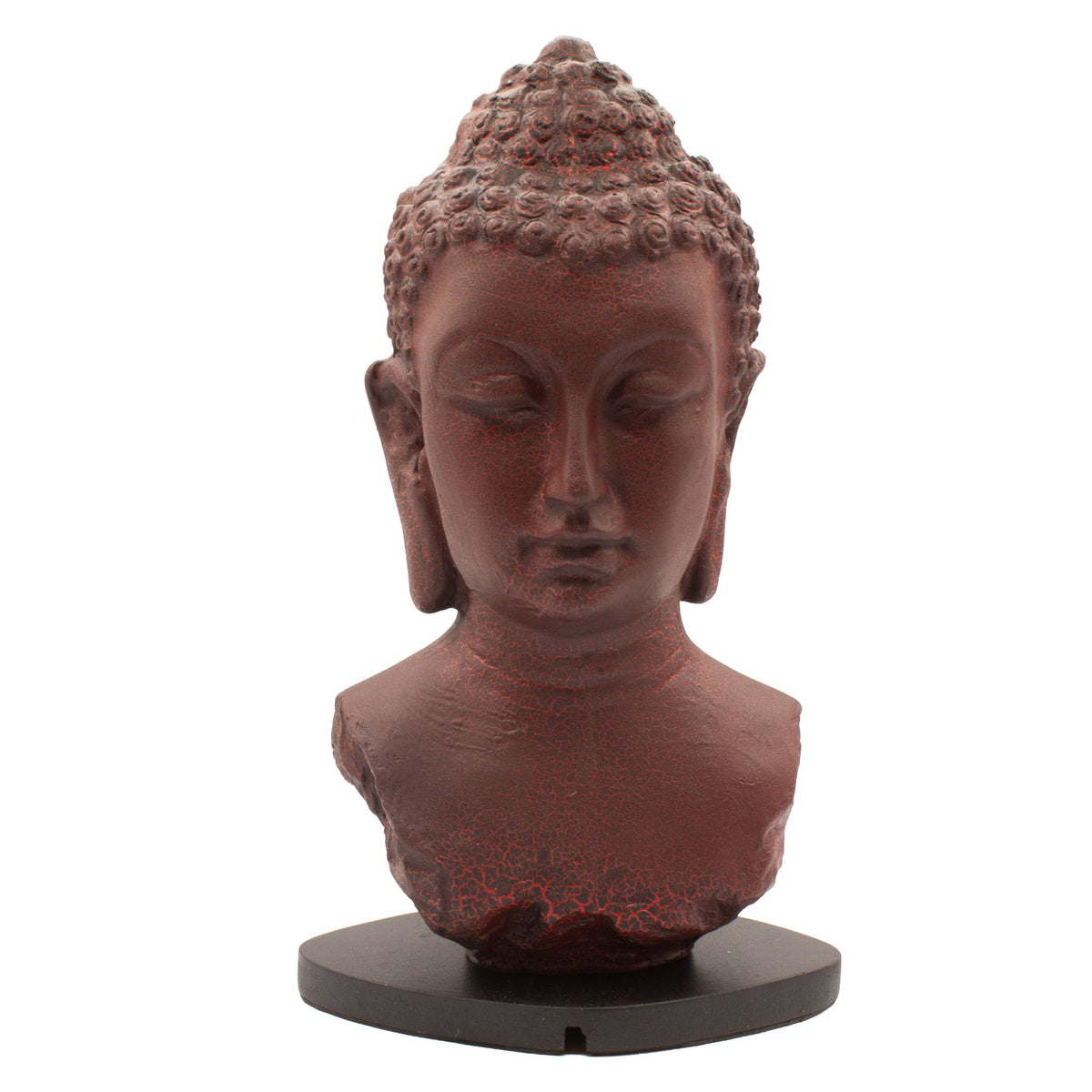 * Lampe buste de Bouddha – Finition lave en fusion et socle ovale