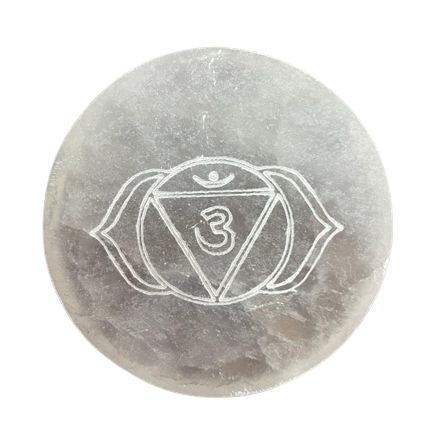 Lot de 7 plaques de rechargement en sélénite, motifs chakras