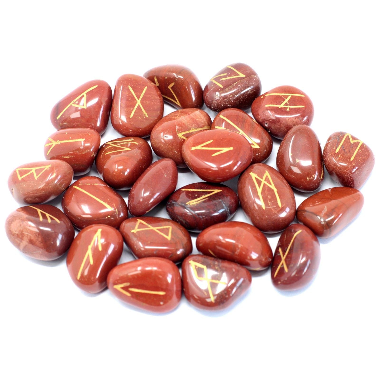 Set de Pierres Runiques en Pochette – Jaspe Rouge